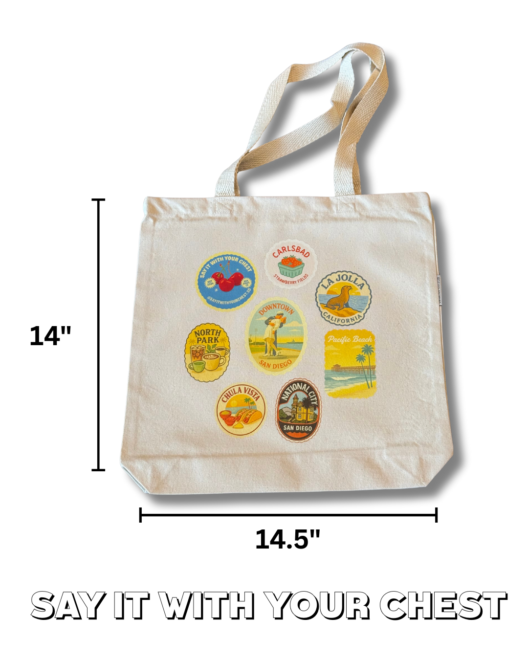 San Diego Stamp Tote Bag